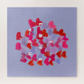 Ich Liebe dir Aquarellherzen Puzzle (Horizontal)