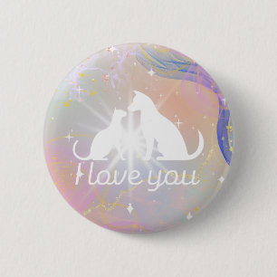 Ich Liebe dir Aquarellkatzentaste Button