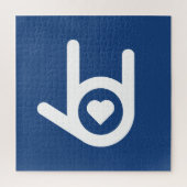 Ich Liebe dir, blau Puzzle (Vertikal)