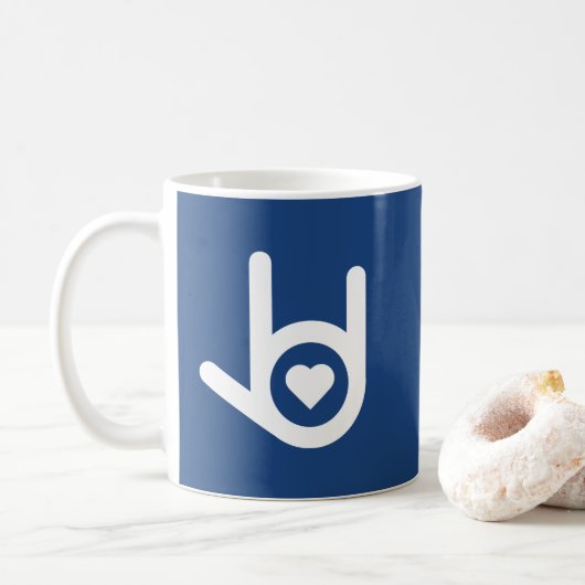 Ich Liebe dir, blaue Tasse (Mit Donut)