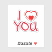 Ich Liebe dir das Herz Aufkleber (Blatt)