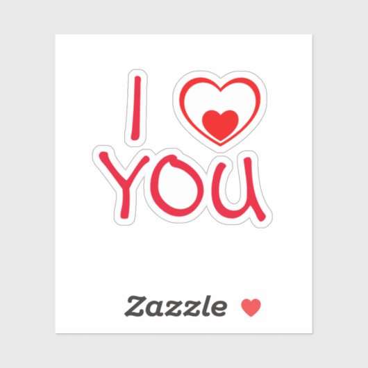 Ich Liebe dir das Herz Aufkleber (Blatt)