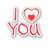 Ich Liebe dir das Herz Aufkleber (Vorderseite)