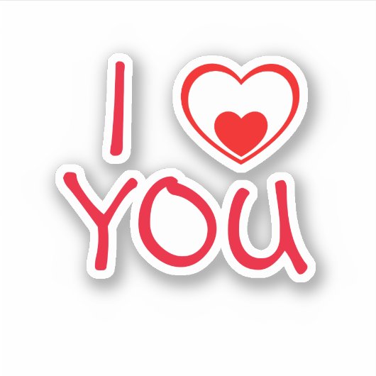 Ich Liebe dir das Herz Aufkleber (Vorderseite)