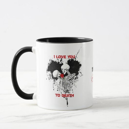 Ich Liebe dir, die gotische Tasse des Skeletts zu (Links)
