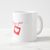 Ich Liebe dir die Herzen. Jumbo-Tasse (Vorderseite Rechts)