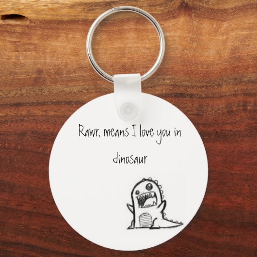 Ich Liebe dir Dinosaurier Schlüsselanhänger (Vorderseite)