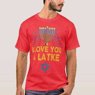 Ich Liebe dir ein Latke Funny Menorah Hanukkah Ges T-Shirt