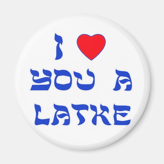 Ich Liebe dir ein Latke Magnet (Vorne)