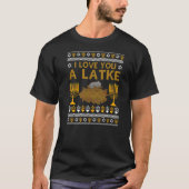 Ich Liebe dir ein Latke Menorah jüdisch Ugly Hanuk T-Shirt (Vorderseite)