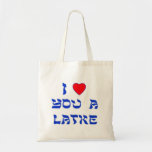 Ich Liebe dir ein Latke Tragetasche<br><div class="desc">Große Chanukah Geschenk,  um jemandem zu sagen,  wie viel du sie mit einem Wortspiel mit Latke Liebe!</div>