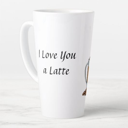 Ich Liebe dir ein Latte 17 oz. Mug Milchtasse (Linke Ecke)