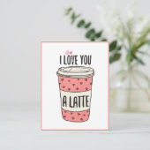 Ich Liebe dir ein Latte, ein Funny Valentine Postkarte (Stehend Vorderseite)