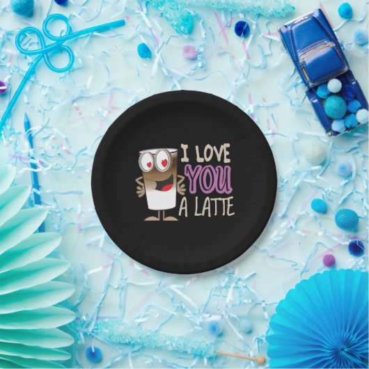 Ich Liebe dir ein Latte Pappteller (Party)