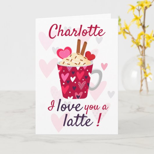 Ich Liebe dir ein Latte! Valentines Funny Karte (Gelbe Blume)