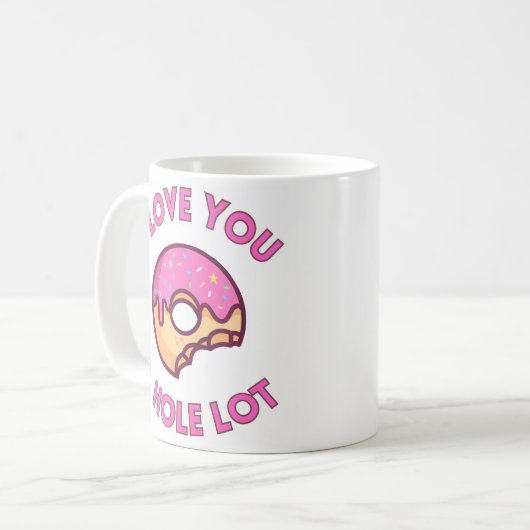 Ich Liebe dir ein Loch viel Donut Kaffeetasse (Vorderseite Links)