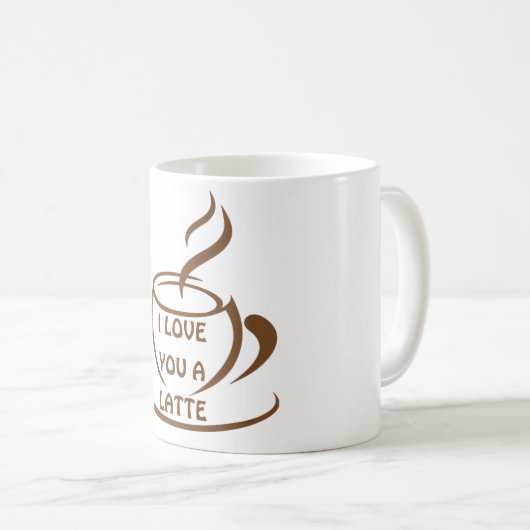 Ich Liebe dir ein romantisches, lustiges Design Kaffeetasse (VorderseiteRechts)