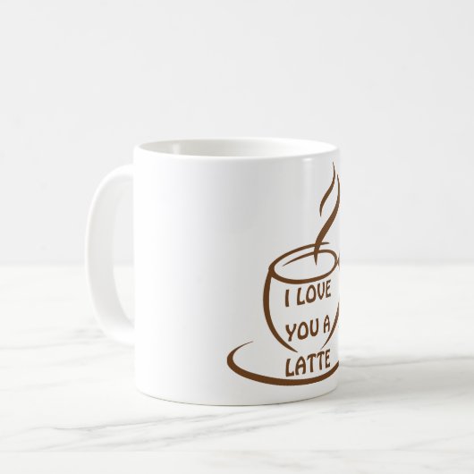 Ich Liebe dir ein romantisches, lustiges Design Kaffeetasse (Vorderseite Links)