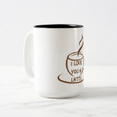 Ich Liebe dir ein romantisches, lustiges Design Zweifarbige Tasse (Vorderseite Links)