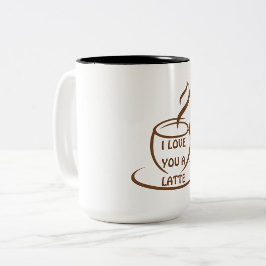 Ich Liebe dir ein romantisches, lustiges Design Zweifarbige Tasse (Vorderseite Links)