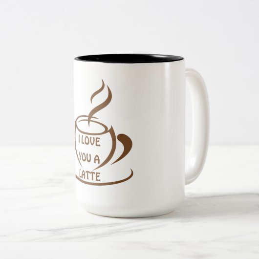 Ich Liebe dir ein romantisches, lustiges Design Zweifarbige Tasse (VorderseiteRechts)