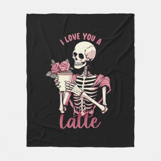Ich Liebe dir ein Valentinstag Skelett Fleecedecke (Vorderseite)