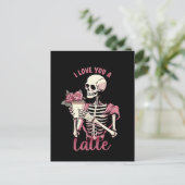 Ich Liebe dir ein Valentinstag Skelett Postkarte (Stehend Vorderseite)