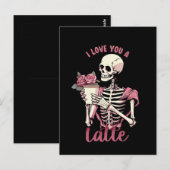 Ich Liebe dir ein Valentinstag Skelett Postkarte (Vorne/Hinten)