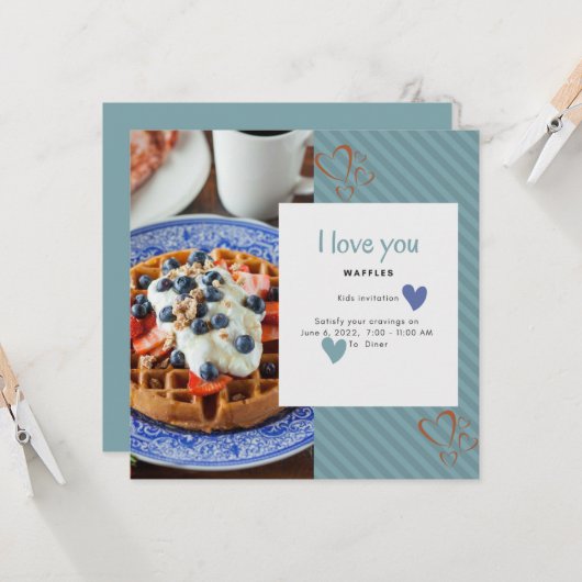 Ich Liebe dir ein wackeliges Herzklopfchen  Einladung (Vorderseite/Rückseite Beispiel)