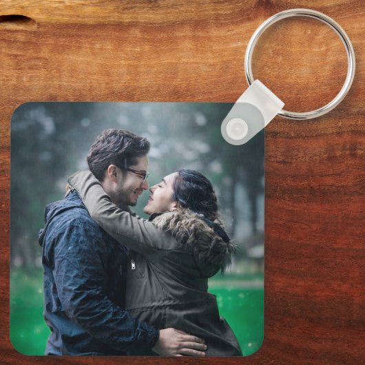 Ich Liebe dir ein Waffellot mit eigenem Foto Valen Schlüsselanhänger (Rückseite)