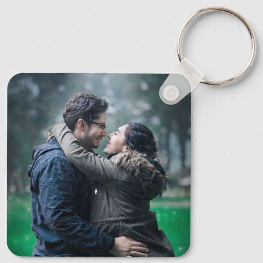 Ich Liebe dir ein Waffellot mit eigenem Foto Valen Schlüsselanhänger (Rückseite)