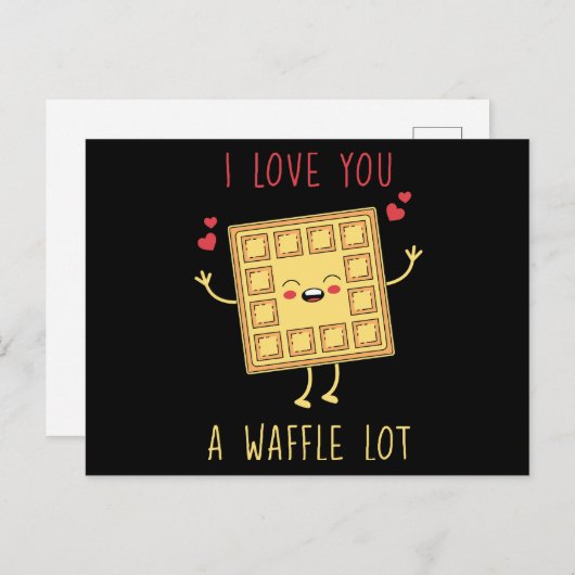 Ich Liebe dir ein Waffelstück Postkarte (Vorne/Hinten)