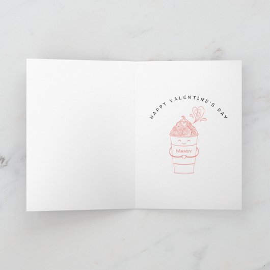 Ich Liebe dir eine Latte Kawaii Coffee Cup Valenti Karte (Innenseite)