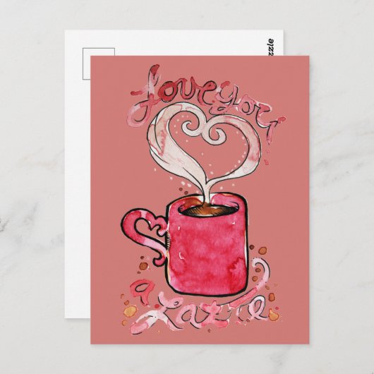 Ich Liebe dir eine Latte Postkarte (Vorne/Hinten)