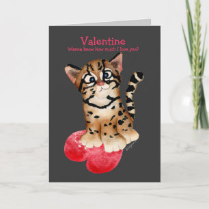 Ich Liebe dir eine Ocelot Valentine Blk Card Feiertagskarte