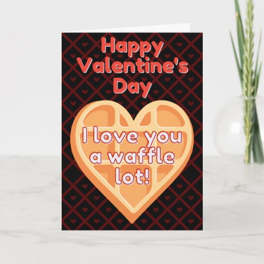 Ich Liebe dir eine Waffellote Funny Valentine Card Karte (Vorderseite)