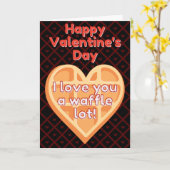 Ich Liebe dir eine Waffellote Funny Valentine Card Karte (Gelbe Blume)