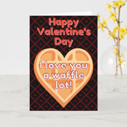 Ich Liebe dir eine Waffellote Funny Valentine Card Karte (Gelbe Blume)