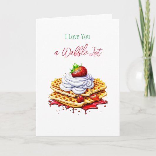 Ich Liebe dir eine Waffellote! Waffelpuppe Kokett Karte (Vorderseite)