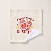 Ich Liebe dir einen Latein | Niedlicher Kaffee-Pok Badhandtuch Set (Waschlappen)
