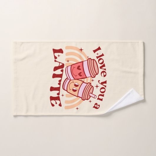 Ich Liebe dir einen Latein | Niedlicher Kaffee-Pok Badhandtuch Set (Handtuch)