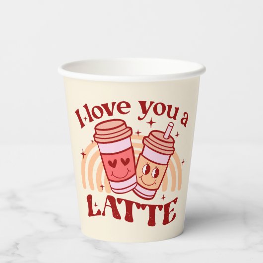 Ich Liebe dir einen Latein | Niedlicher Kaffee-Pok Pappbecher (Rückseite)