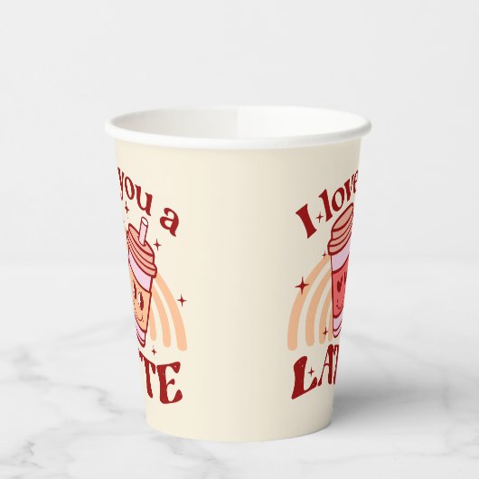 Ich Liebe dir einen Latein | Niedlicher Kaffee-Pok Pappbecher (Links)