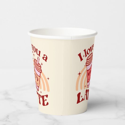 Ich Liebe dir einen Latein | Niedlicher Kaffee-Pok Pappbecher (Rechts)