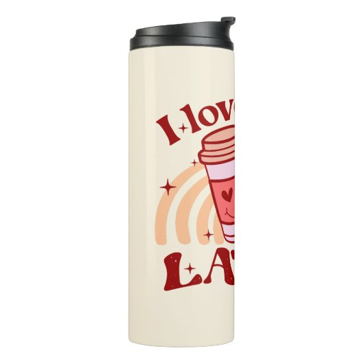 Ich Liebe dir einen Latein Thermosbecher (Nach links gedreht)