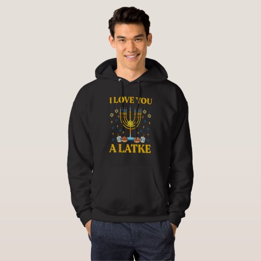 Ich Liebe dir einen Latke Funny jwish Pub Hanukkah Hoodie (Vorne ganz)
