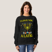 Ich Liebe dir einen Latke Funny jwish Pub Hanukkah Sweatshirt (Vorne ganz)
