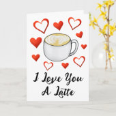 Ich Liebe dir einen Latte Coffee Lover Valentinsta Karte (Gelbe Blume)