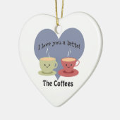 Ich Liebe dir einen Latte Funny Coffee Pub Keramikornament (Links)