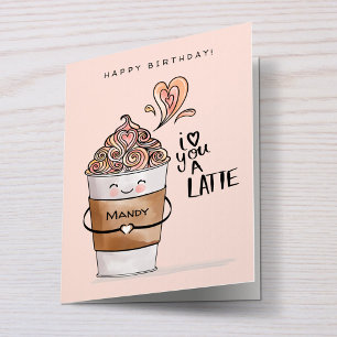 Ich Liebe dir einen Niedlichen Kawaii-Kaffee-Cup G Karte